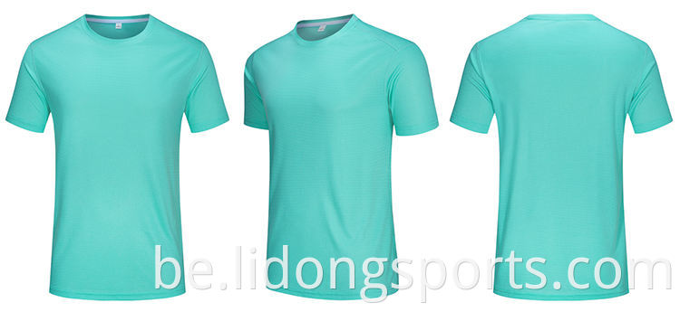 Plain Light Blue Polyester Gym Man T-Shirt Аптовы Slim Fit кароткі рукаў т кашулі для мужчын 2021